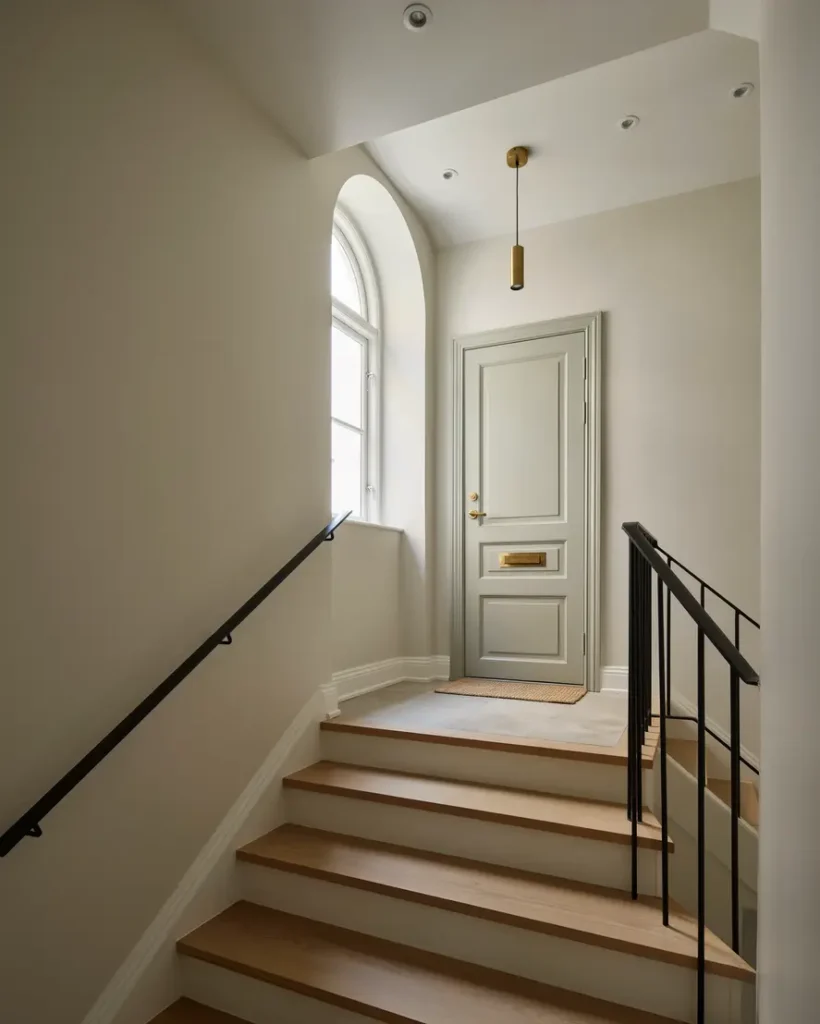 trapphusrenovering med m lning belysning och nya ledst nger i klara norrmalm