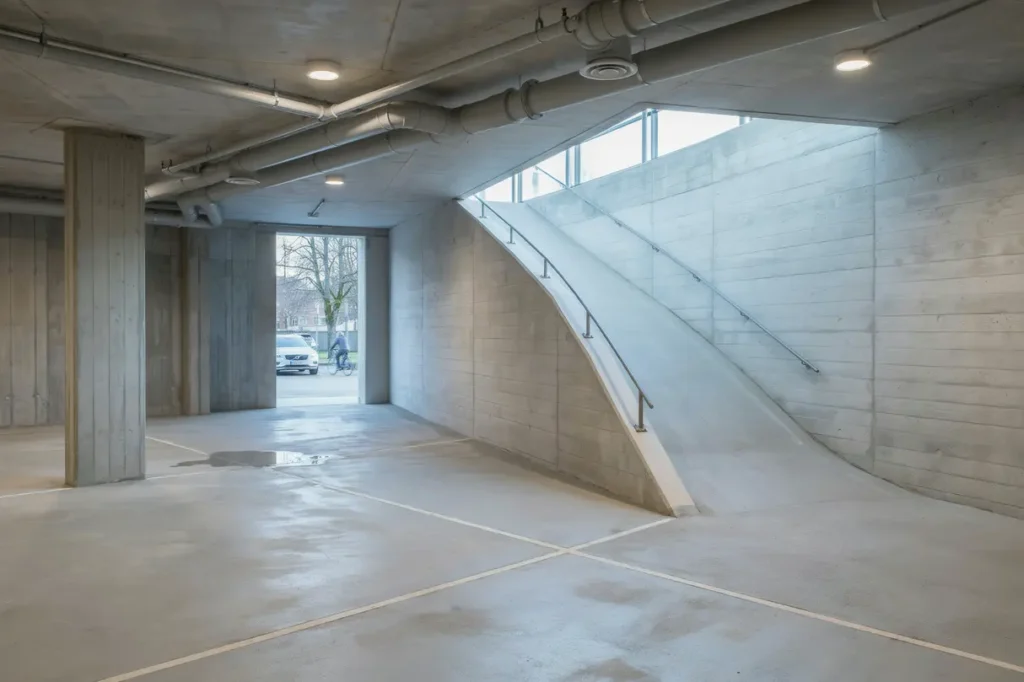 renovering av garage och parkeringshus med ventilation och belysning i vasastan norrmalm